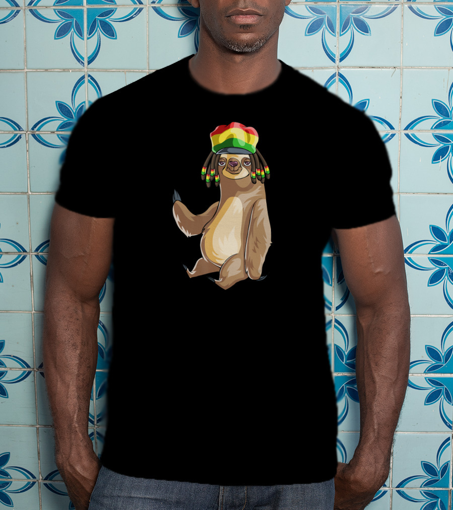 Jamaican Flag Rasta Sloth T-Shirt