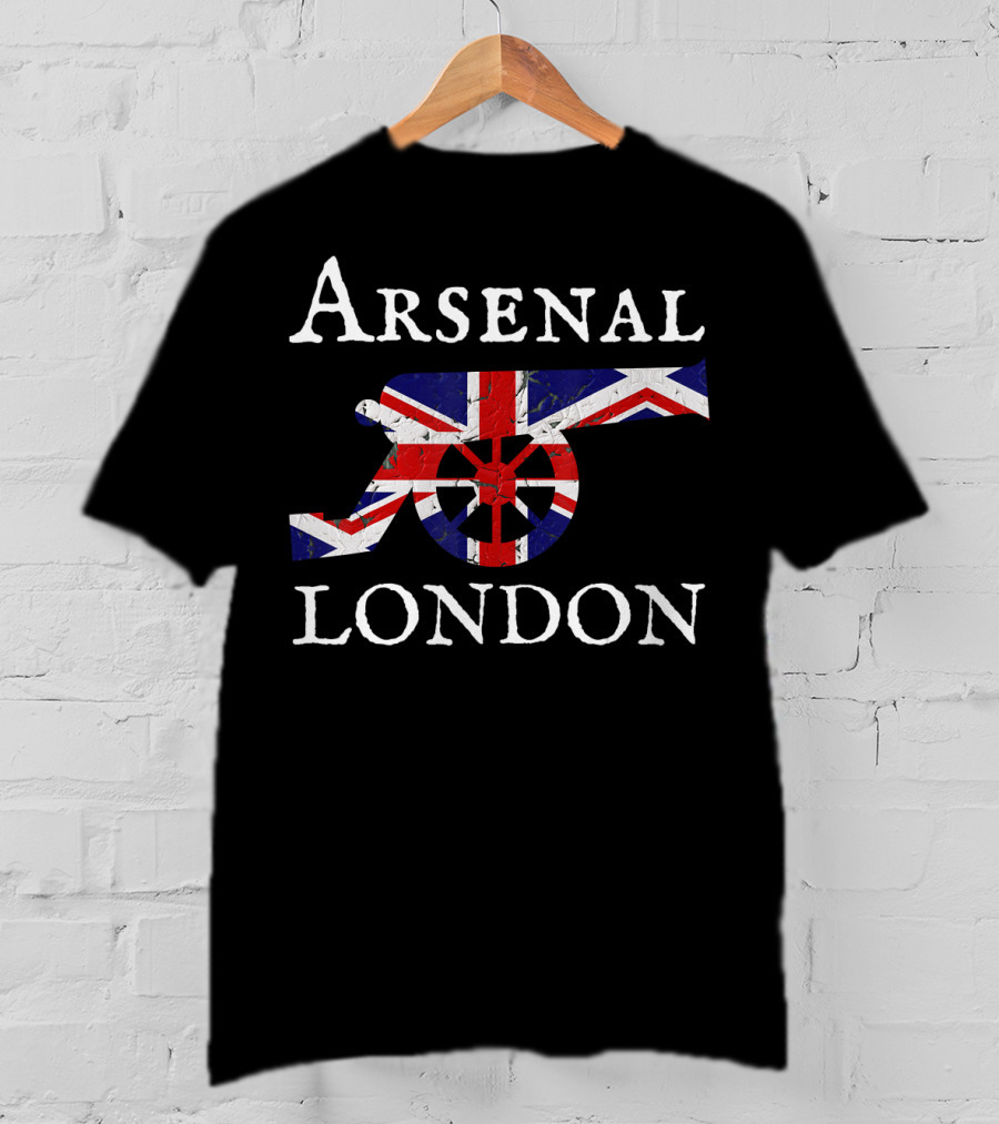 Arsenal London Union Jack Cannon Soccer Jersey T-Shirt