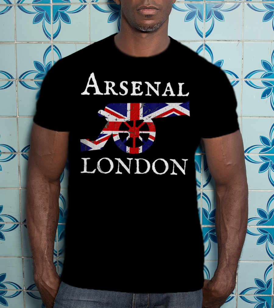 Arsenal London Union Jack Cannon Soccer Jersey T-Shirt