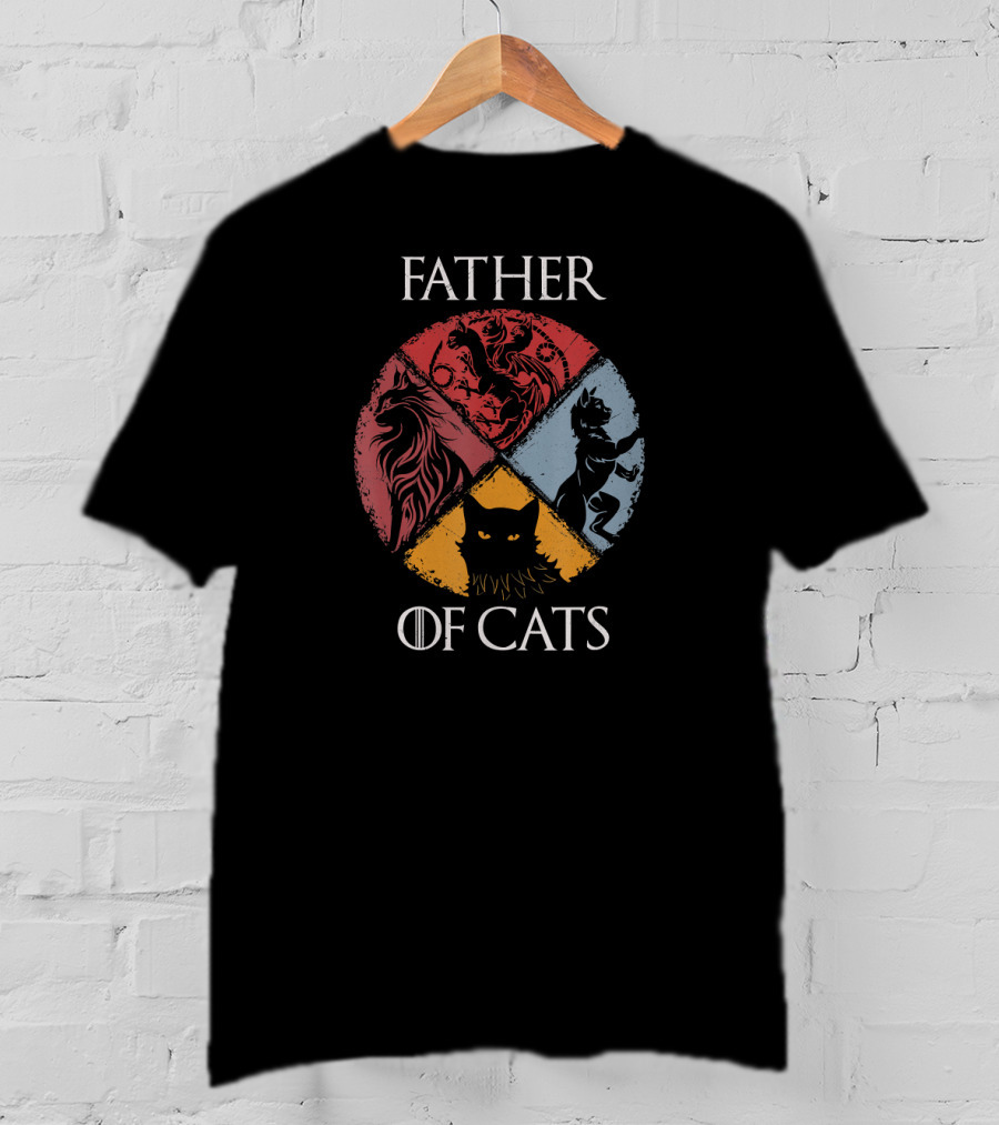 Father Of Cats Lovers Dad Fabulous Game Houses Inspired T-Shirt