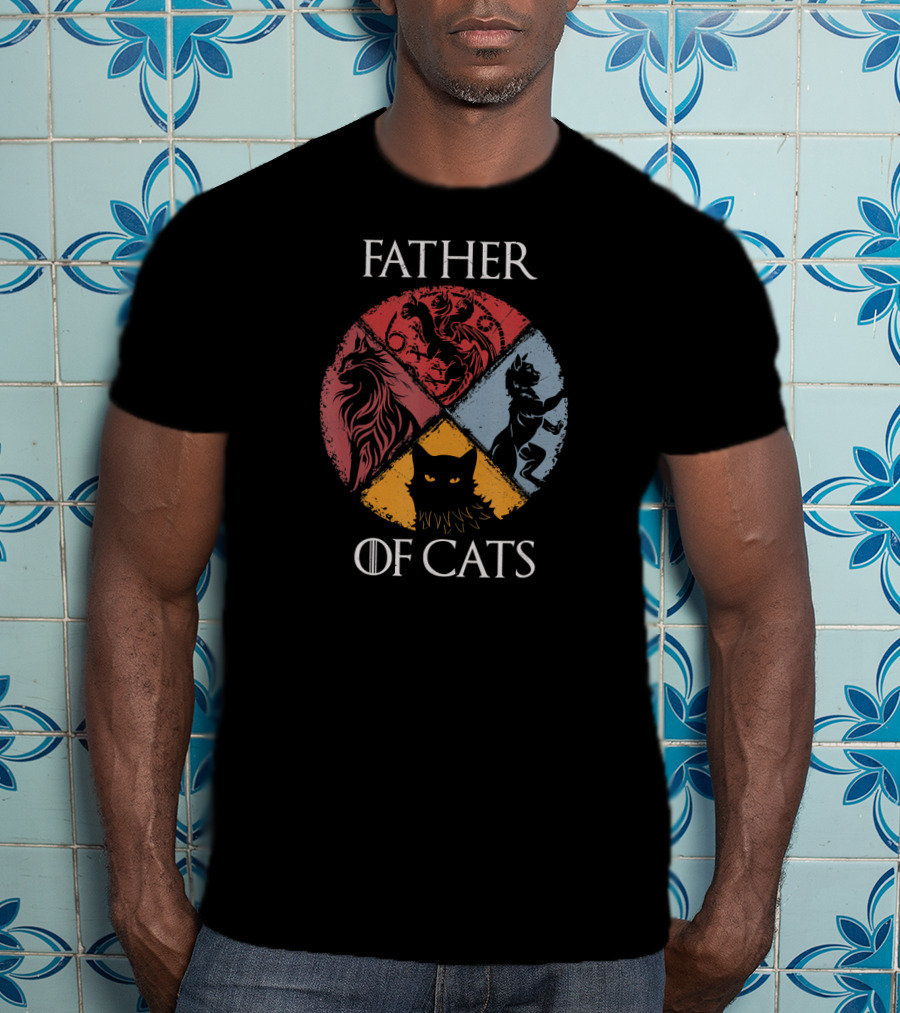 Father Of Cats Lovers Dad Fabulous Game Houses Inspired T-Shirt