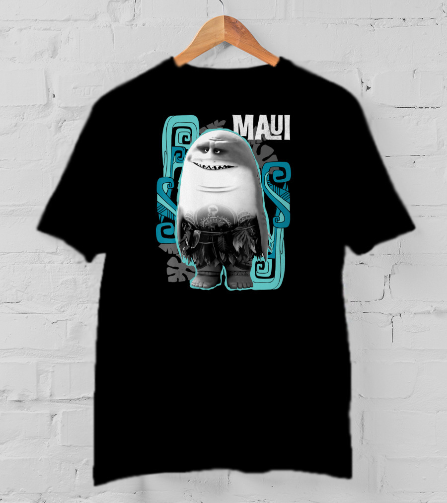 Maui Half Shark Disney Moana Character With Tribal T-Shirt
