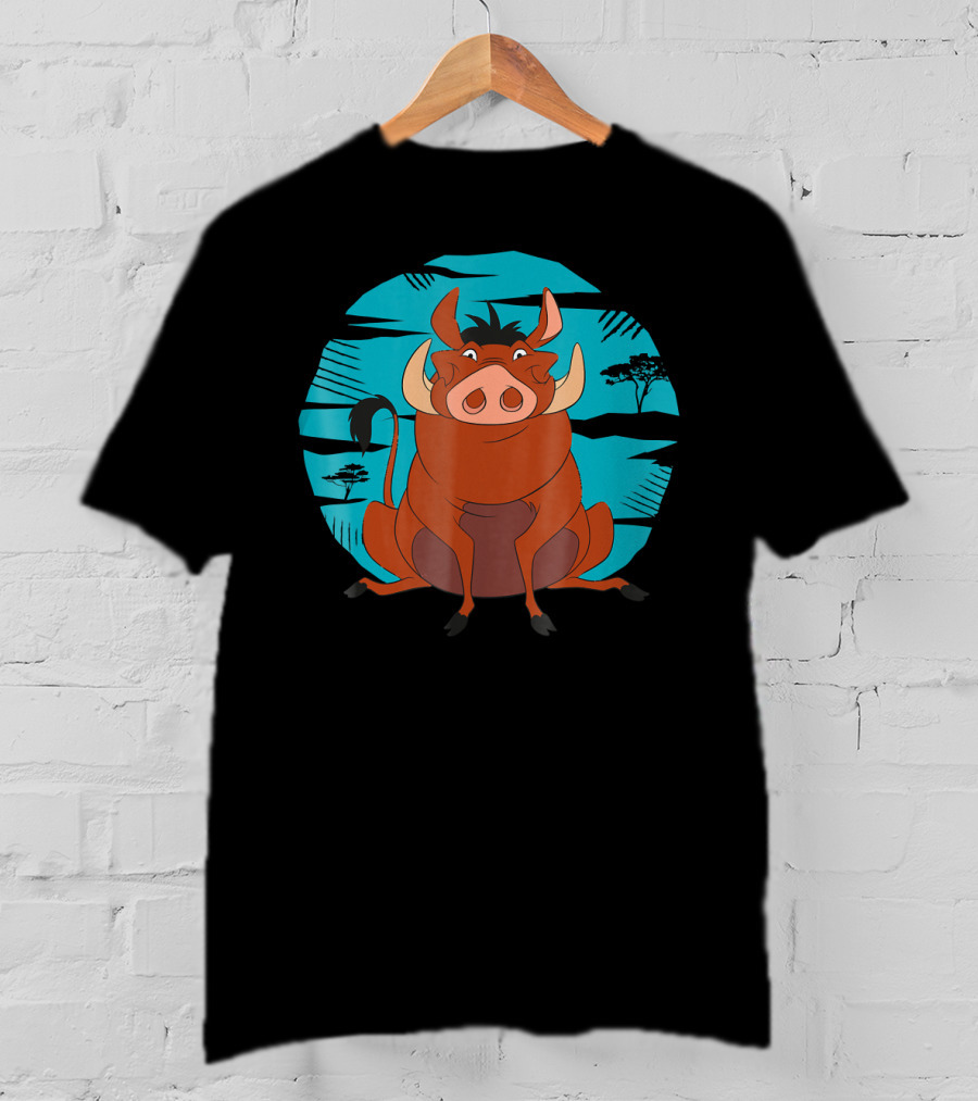 Disney The Lion King Happy Pumbaa African Savanna Scene T-Shirt