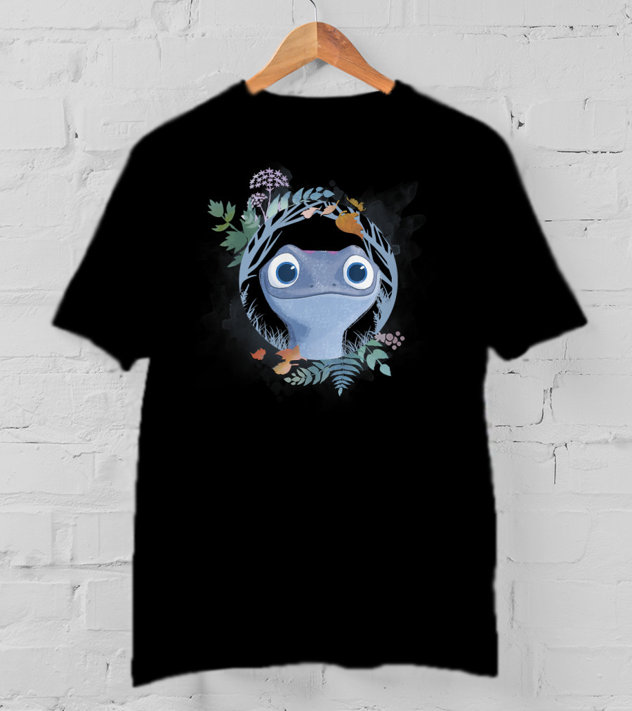 Disney Frozen 2 Bruni The Salamander Watercolor Forest Circle T-Shirt