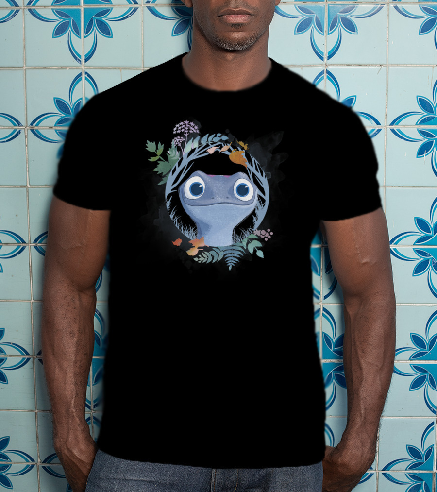 Disney Frozen 2 Bruni The Salamander Watercolor Forest Circle T-Shirt
