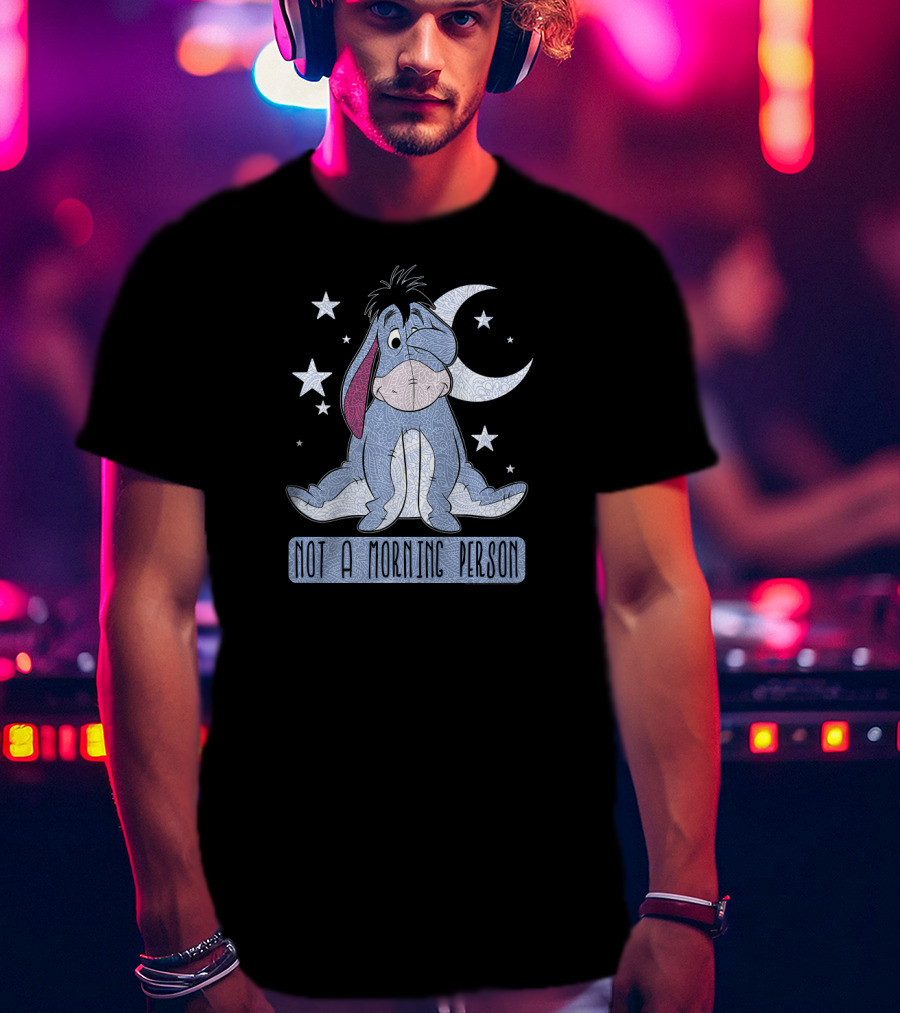 Disney Eeyore Not A Morning Person Winnie The Pooh Moon Stars T-Shirt