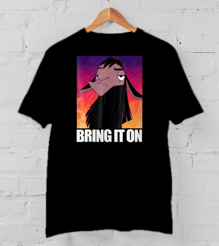 Disney Emperor's New Groove Kuzco Llama Bring It On Colorful Geometric Background T-Shirt