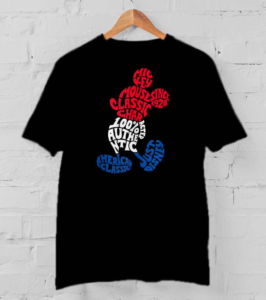 Disney Mickey Mouse American Classic 100% Authentic Since 1928 Just Character T-Shirt