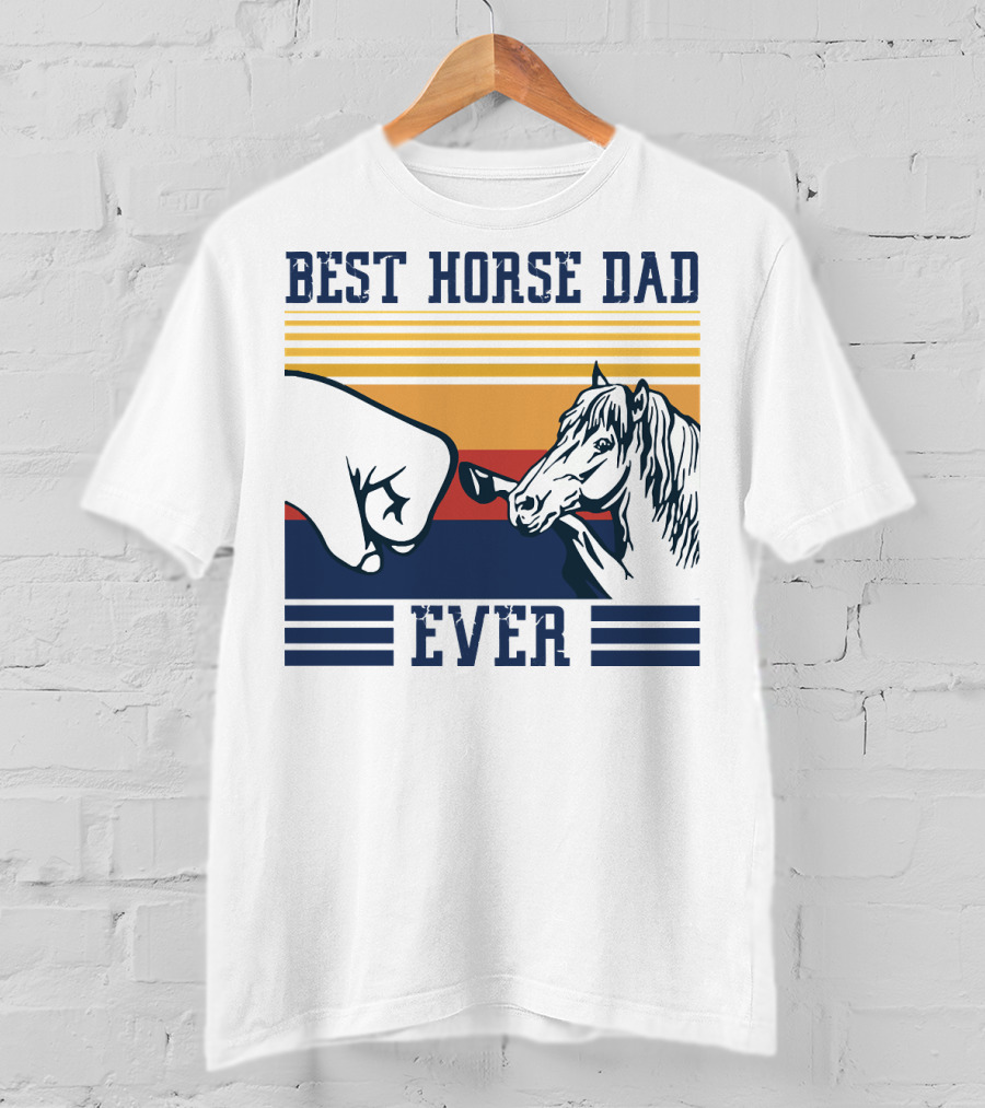 Best Horse Dad Ever Fist Bump Vintage Father T-Shirt