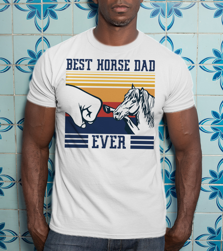 Best Horse Dad Ever Fist Bump Vintage Father T-Shirt