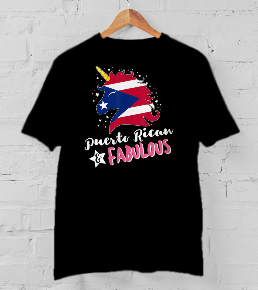 Puerto Rican And Fabulous Unicorn Puerto Rico Flag T-Shirt