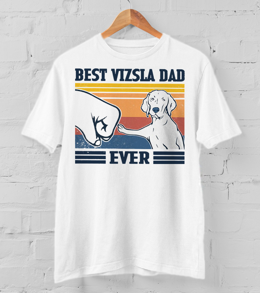 Best Vizsla Dad Ever Vintage Fist Bump T-Shirt