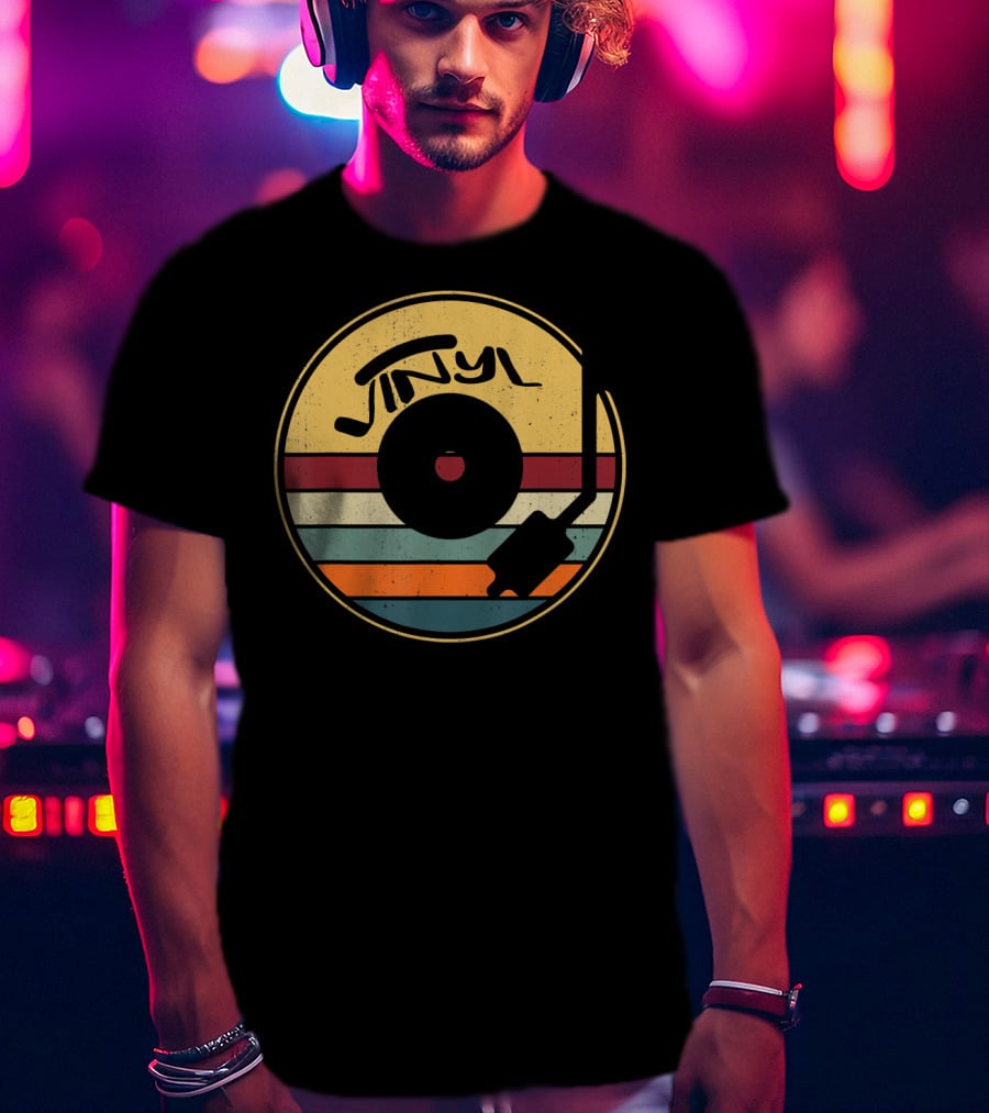 Vinyl Record Retro Stripes T-Shirt