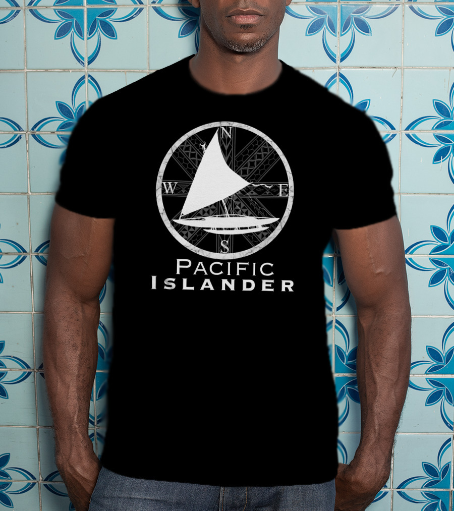 Pacific Islander Tribal Canoe Compass Sailboat T-Shirt