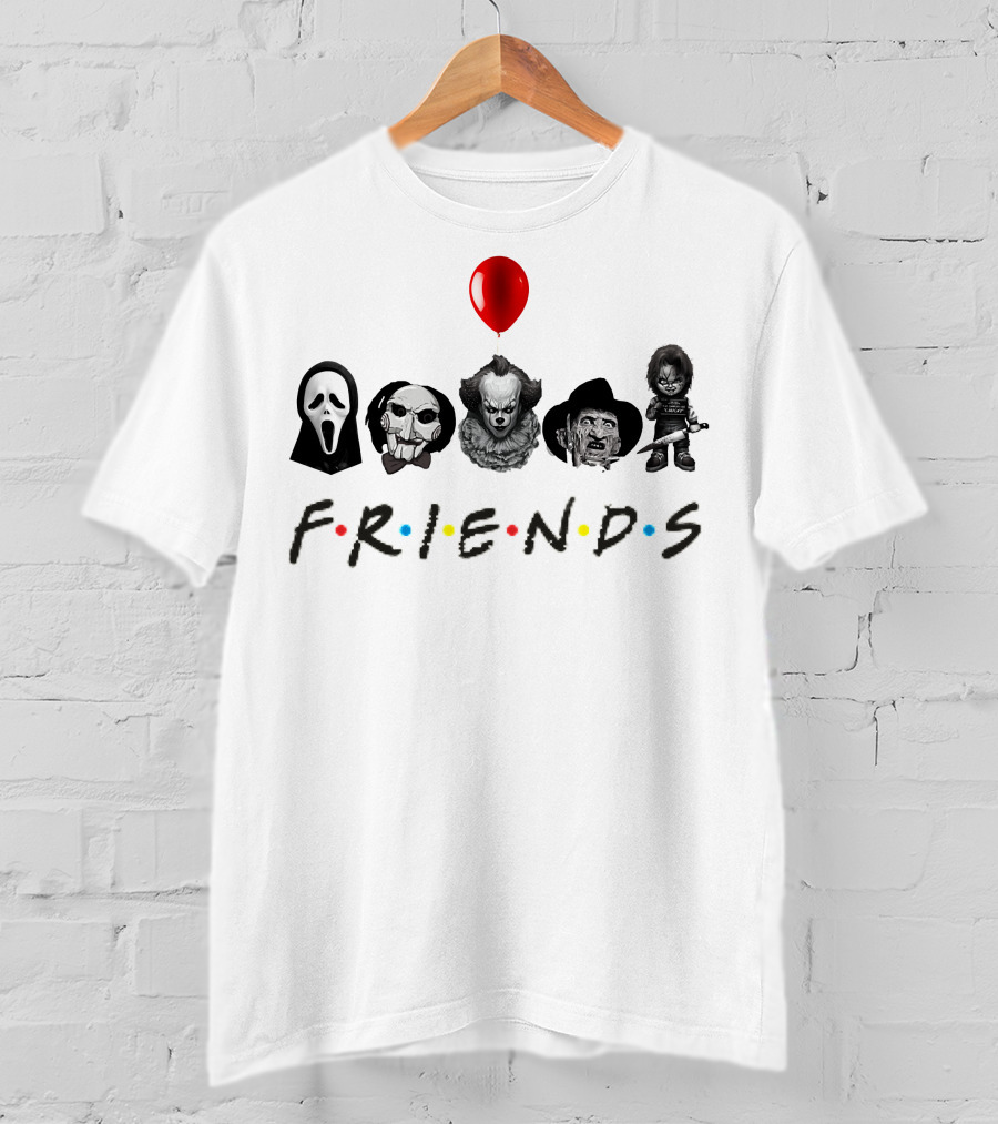 Horror Movie Characters Halloween Friends Balloon T-Shirt