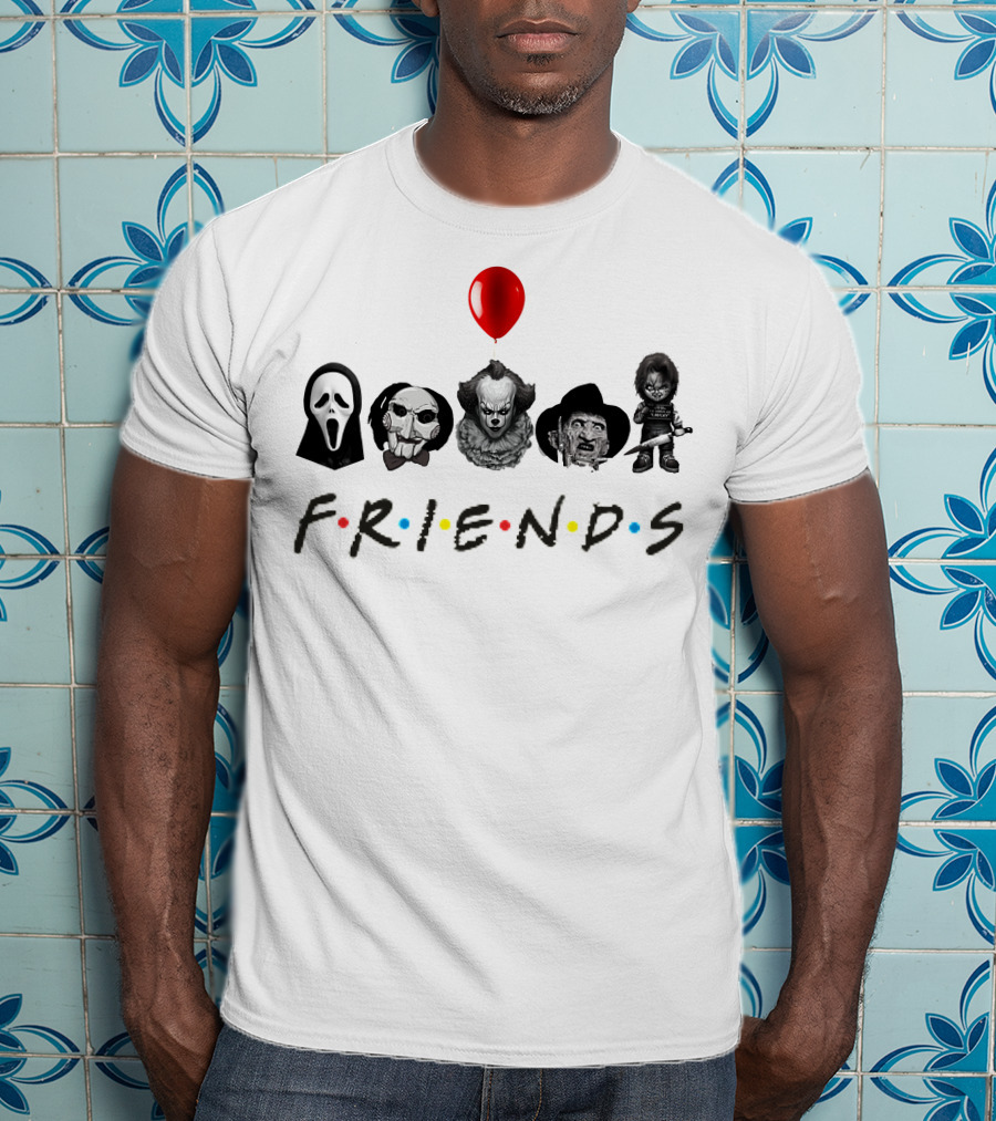 Horror Movie Characters Halloween Friends Balloon T-Shirt