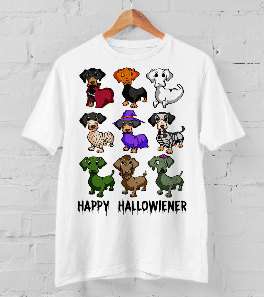 Happy Hallowiener Dachshund Costume Fun Halloween Dogs T-Shirt
