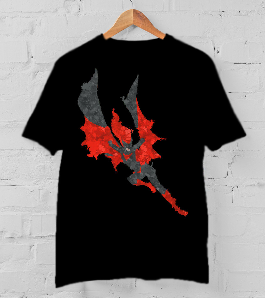Batwoman Red And Black Silhouette Dynamic Action Pose T-Shirt
