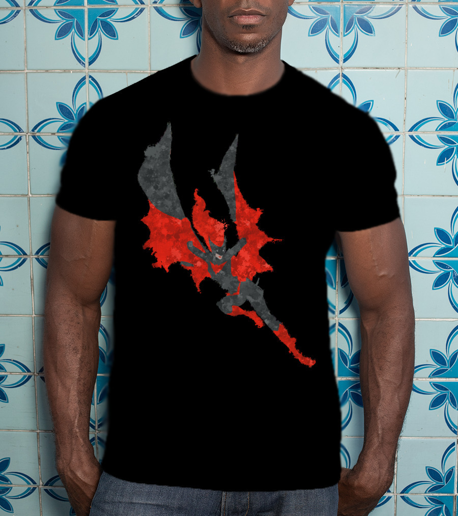 Batwoman Red And Black Silhouette Dynamic Action Pose T-Shirt