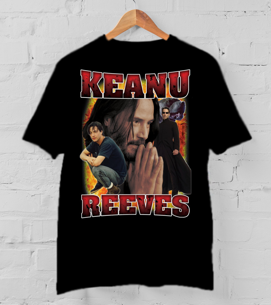 KEANU REEVES Collage With Iconic Movie Roles T-Shirt