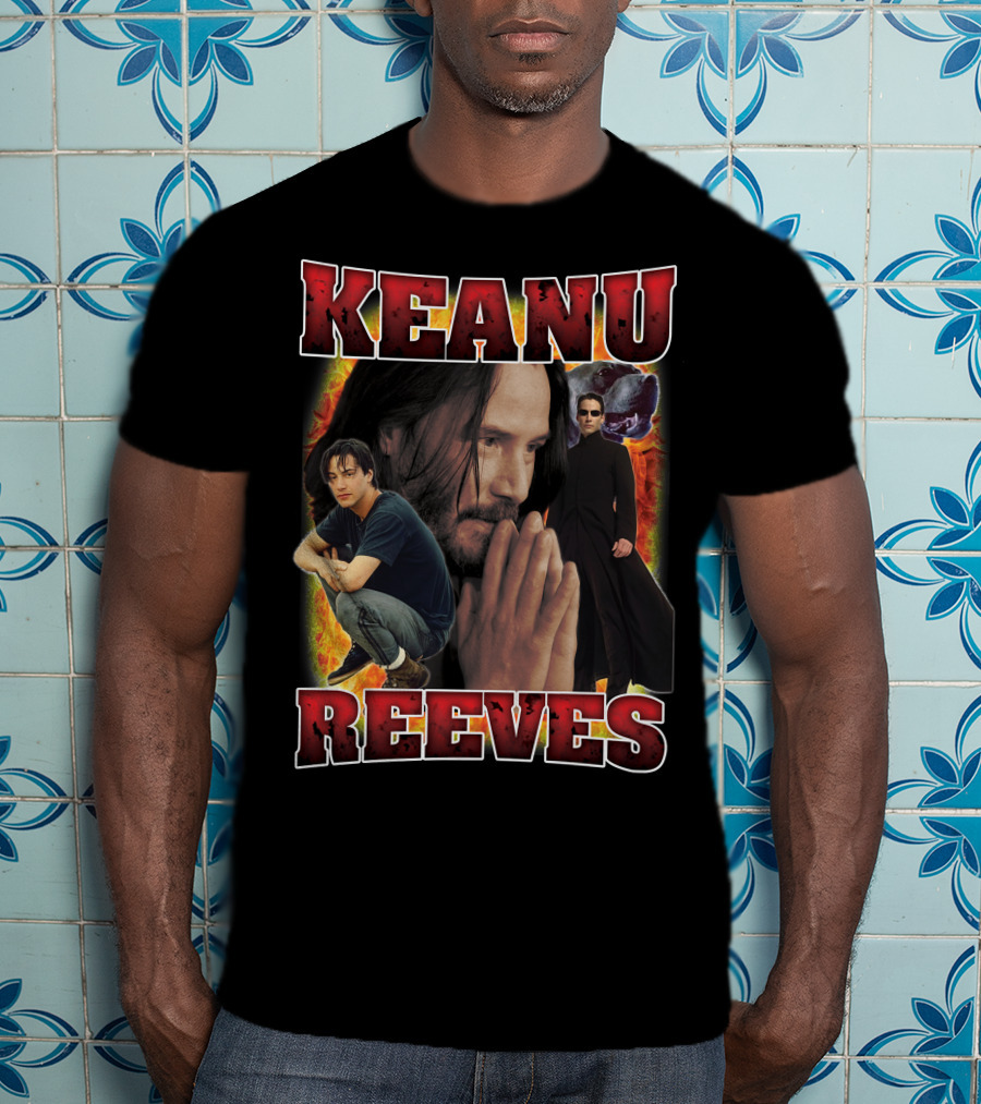 KEANU REEVES Collage With Iconic Movie Roles T-Shirt