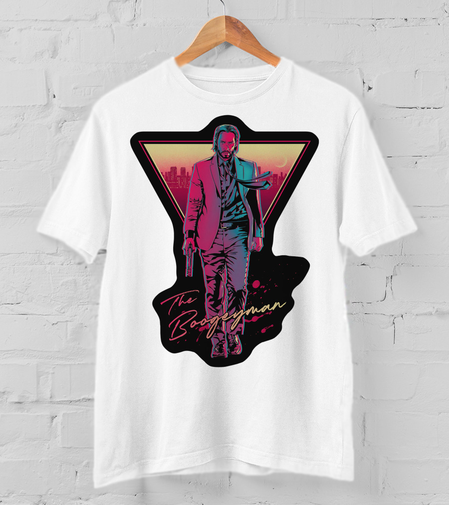 Keanu Reeves The Boogeyman Neon Cityscape T-Shirt