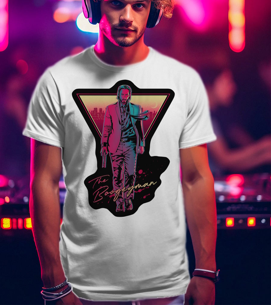 Keanu Reeves The Boogeyman Neon Cityscape T-Shirt