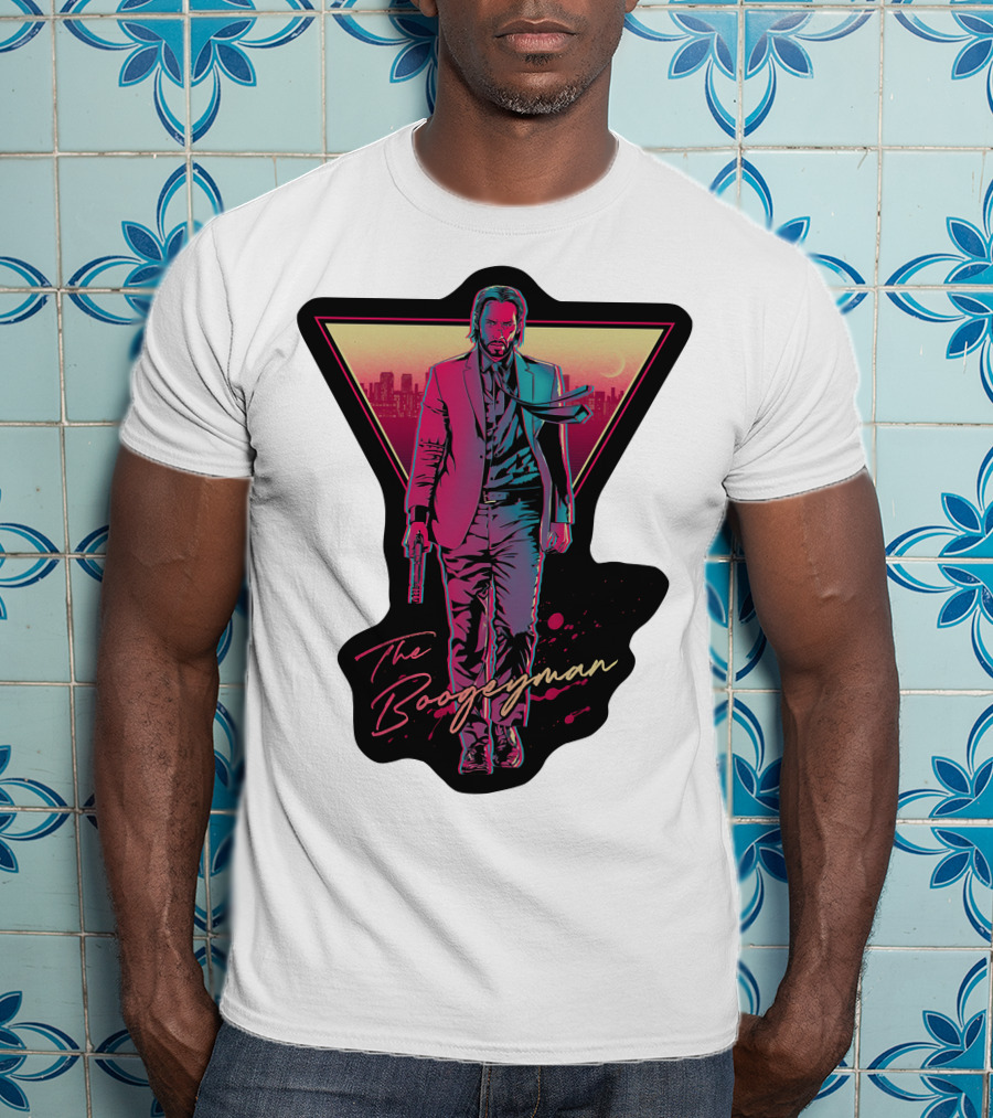 Keanu Reeves The Boogeyman Neon Cityscape T-Shirt