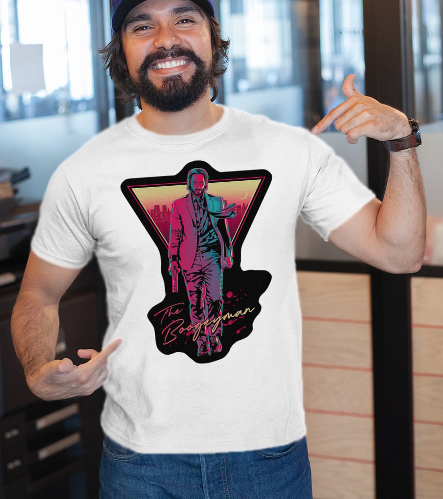 Keanu Reeves The Boogeyman Neon Cityscape T-Shirt