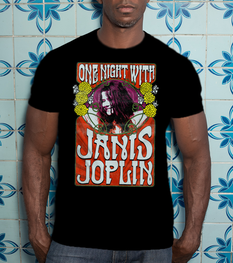 One Night With Janis Joplin Psychedelic Floral Burst T-Shirt