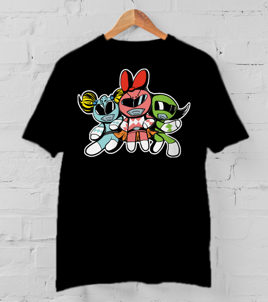Powerpuff Girls Mighty Morphin Crossover Ranger Girls T-Shirt