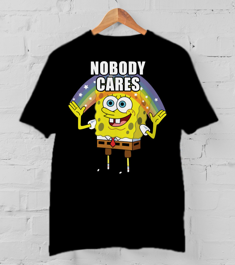 Spongebob Rainbow Nobody Cares T-Shirt