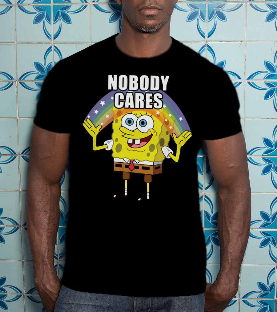 Spongebob Rainbow Nobody Cares T-Shirt