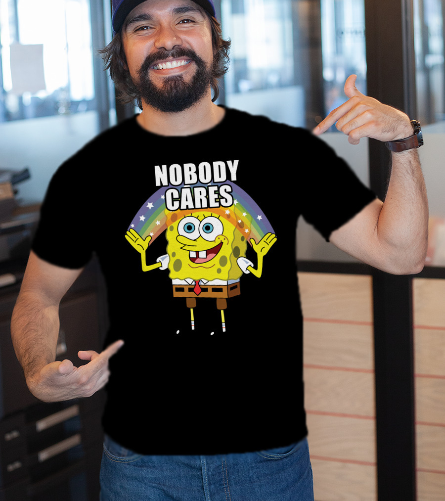 Spongebob Rainbow Nobody Cares T-Shirt