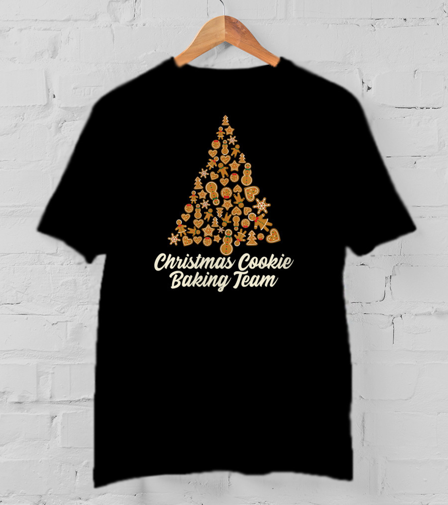 Christmas Cookie Baking Team Tree Gingerbread Ornament Icons T-Shirt