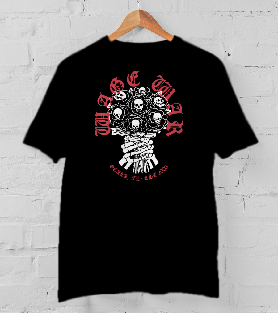 Wage War Metalcore Band Ocala FL Est 2003 Skull Roses T-Shirt