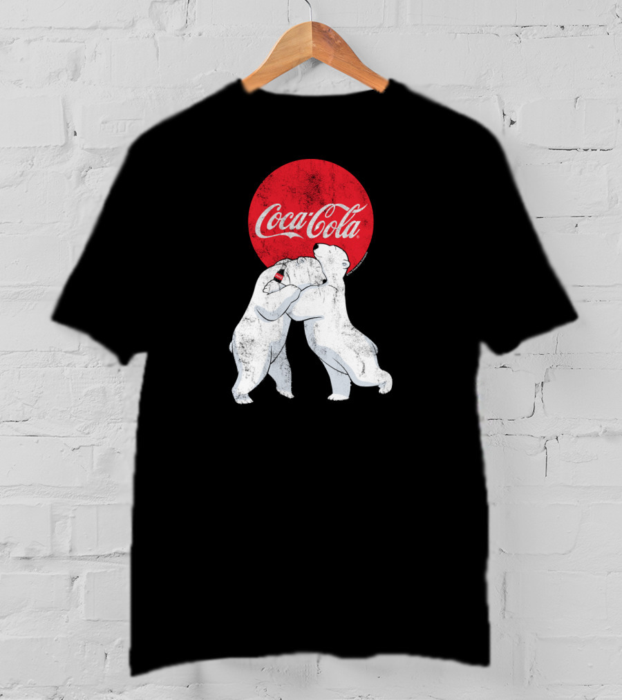 Coca Cola Christmas Polar Bears Embrace Classic T-Shirt
