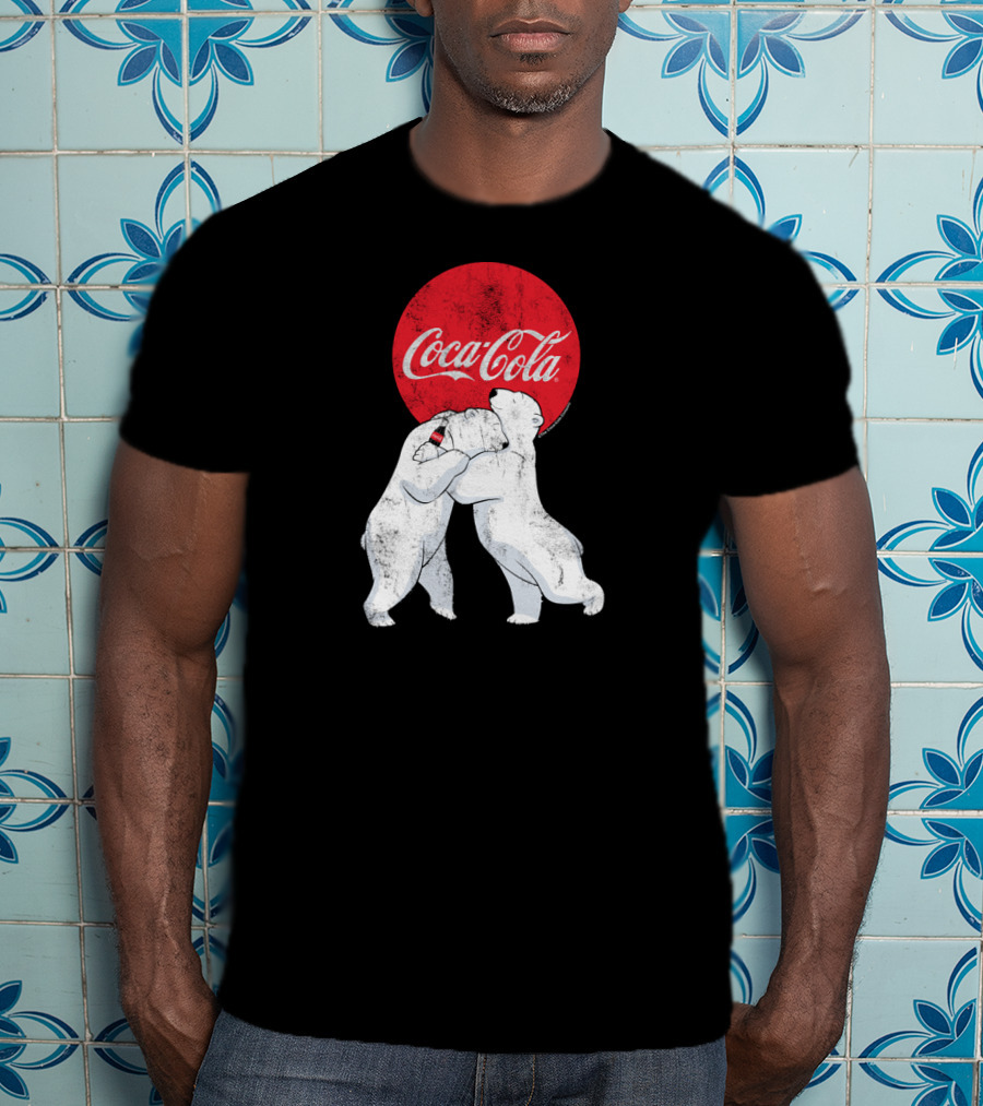 Coca Cola Christmas Polar Bears Embrace Classic T-Shirt