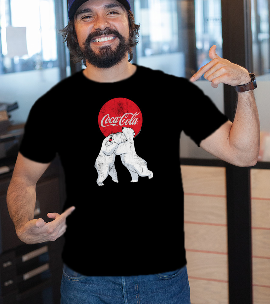 Coca Cola Christmas Polar Bears Embrace Classic T-Shirt
