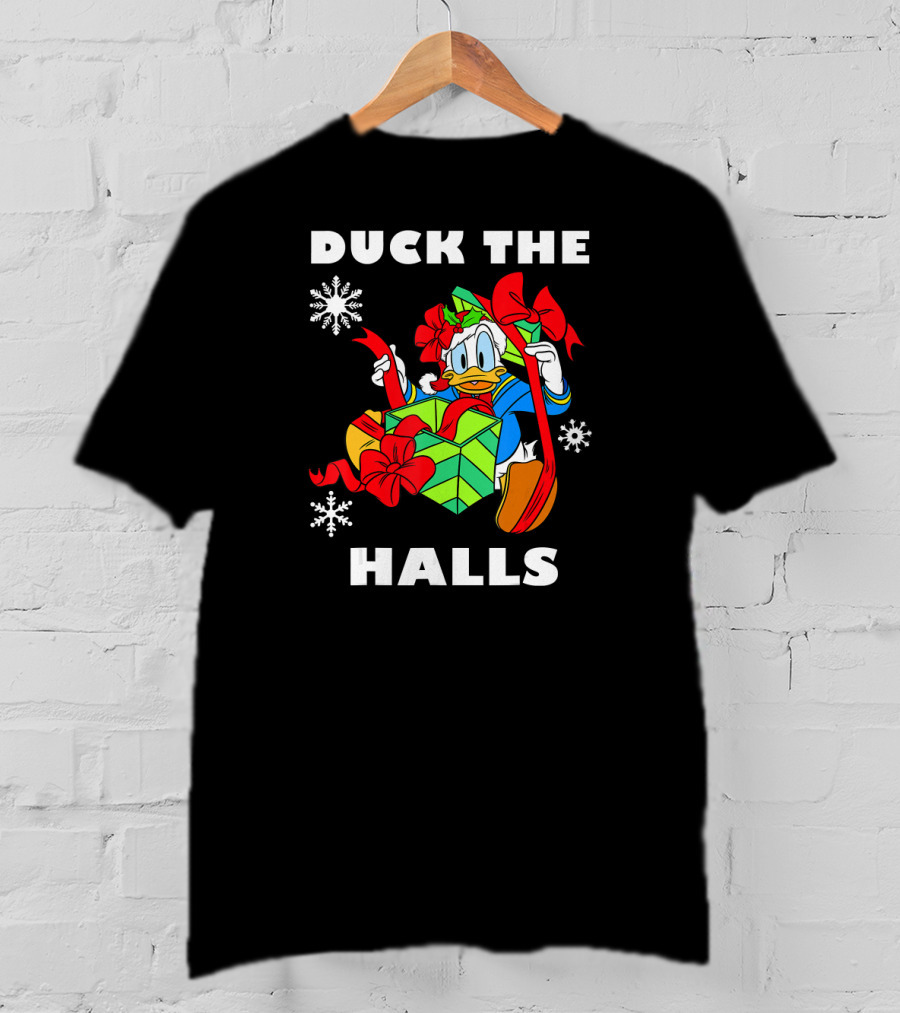 Disney Donald Duck The Halls Christmas Gift Box Holiday T-Shirt