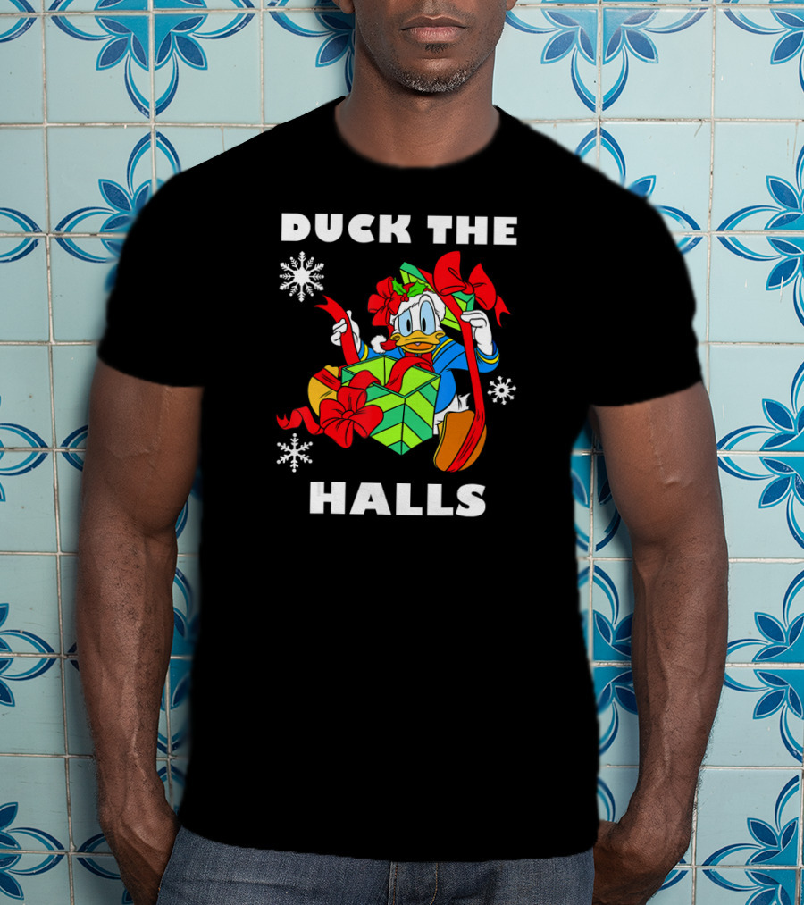 Disney Donald Duck The Halls Christmas Gift Box Holiday T-Shirt