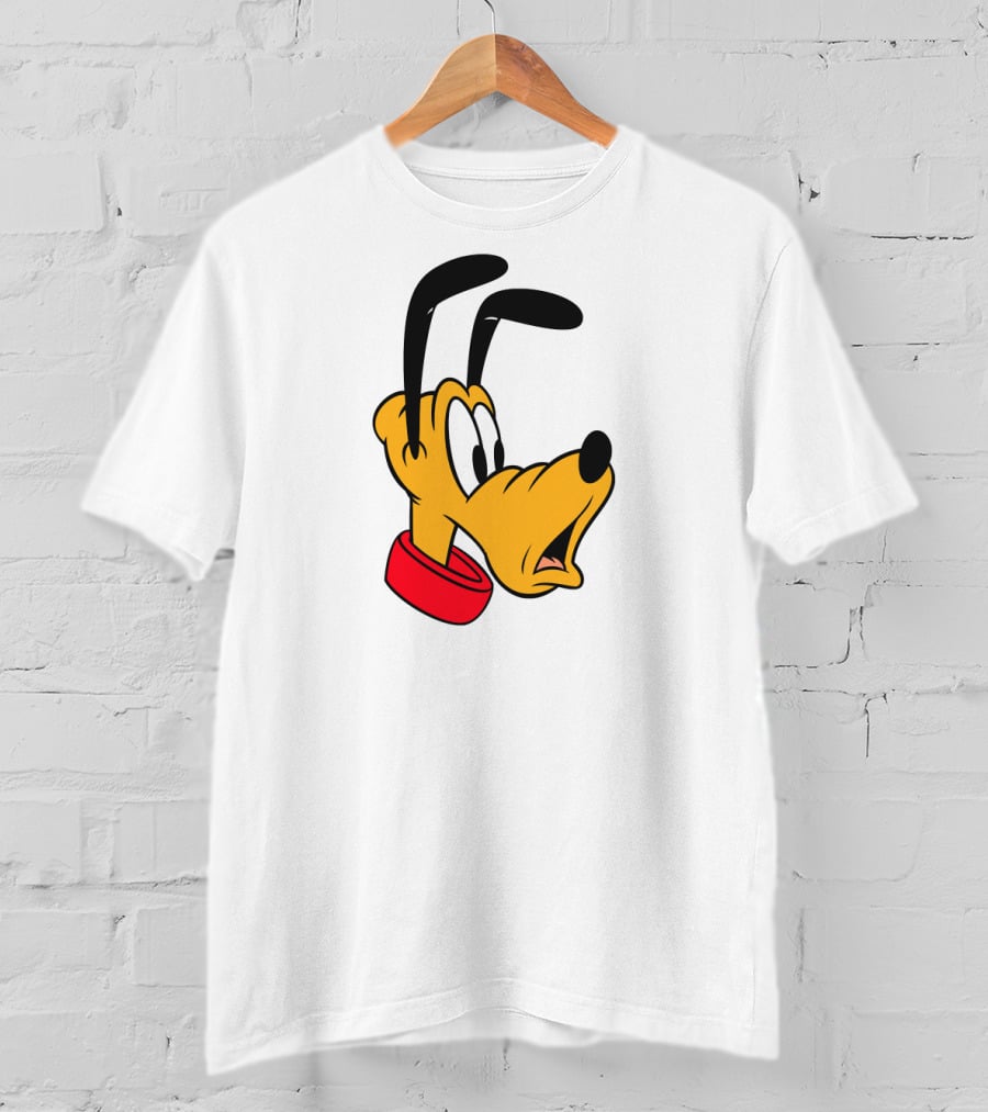 Disney Mickey And Friends Pluto Big Face With Red Collar T-Shirt