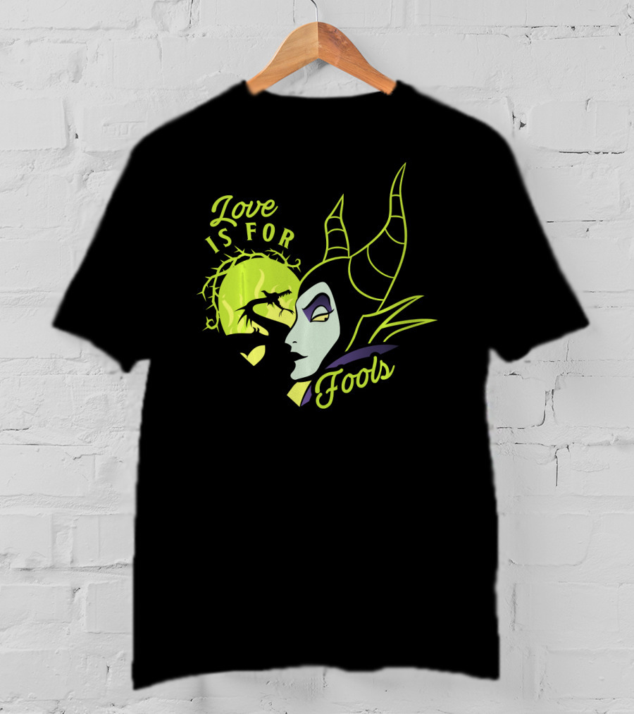 Disney Villains Valentine's Day Maleficent Love Is For Fools Thorns Moon Horns T-Shirt
