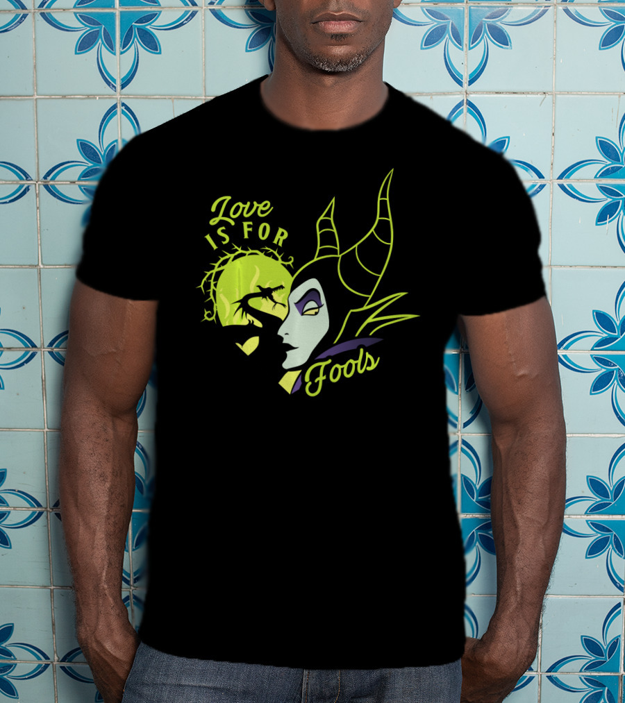 Disney Villains Valentine's Day Maleficent Love Is For Fools Thorns Moon Horns T-Shirt