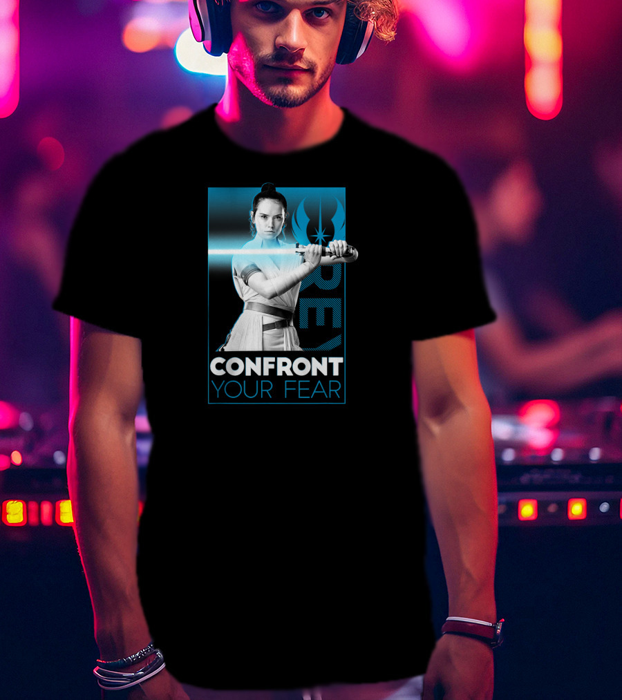 Star Wars The Rise Of Skywalker Rey Confront Your Fear Jedi T-Shirt