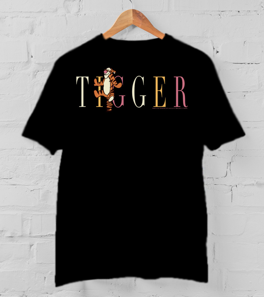 Disney Winnie The Pooh Tigger Character Typography T-Shirt