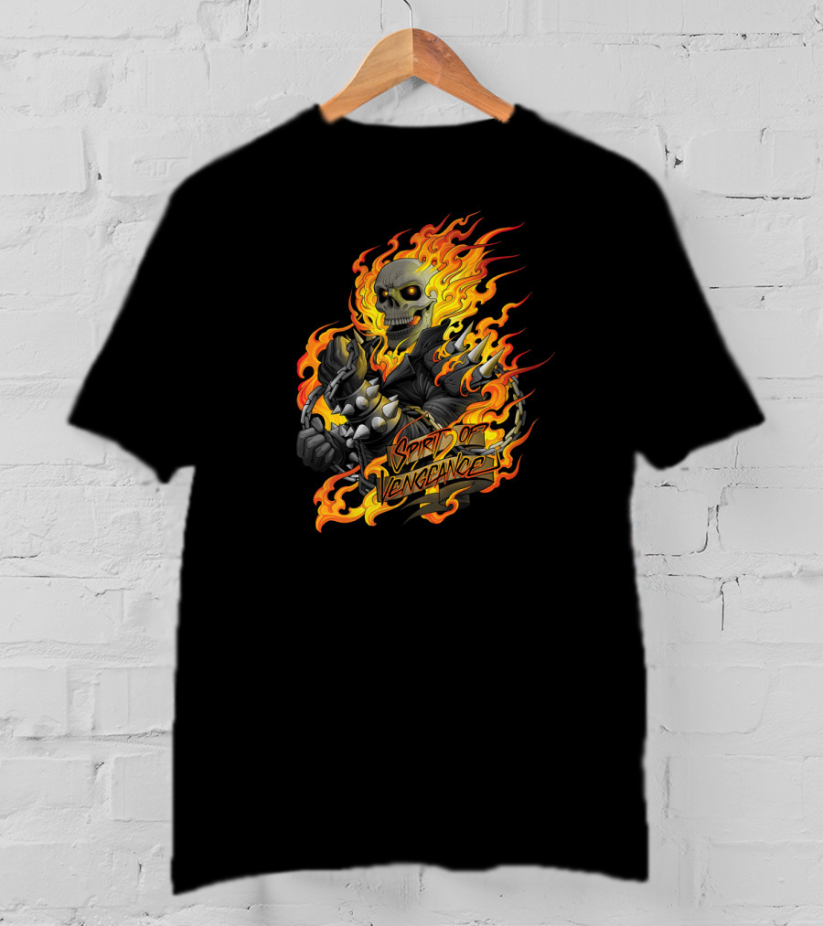 Ghost Rider Marvel Spirit Of Vengeance Flaming Skull T-Shirt