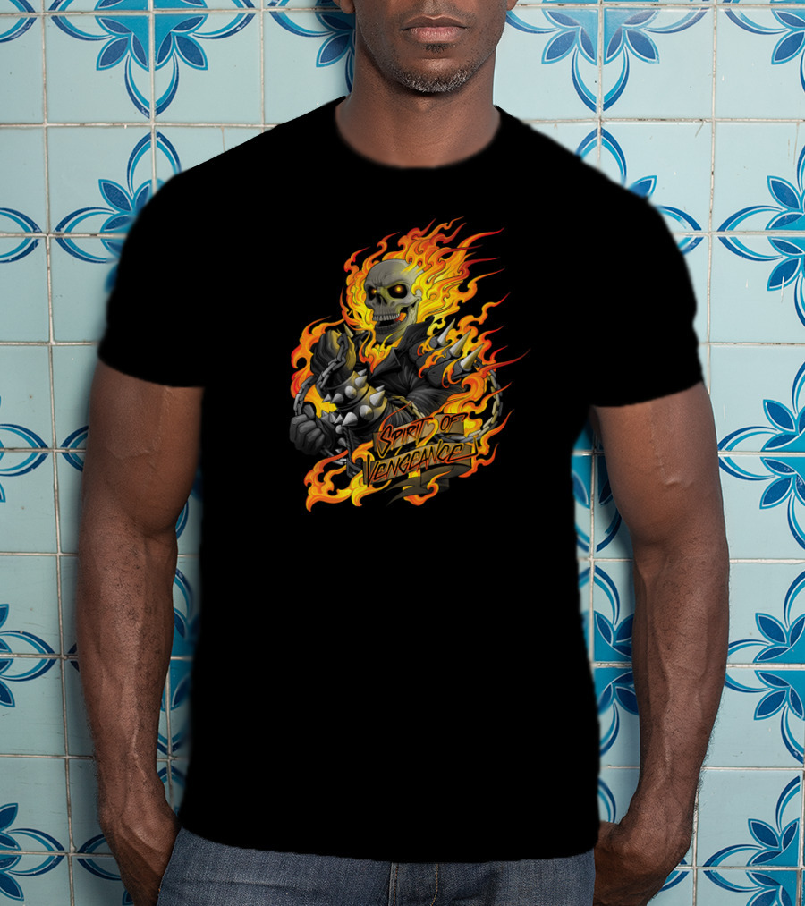 Ghost Rider Marvel Spirit Of Vengeance Flaming Skull T-Shirt