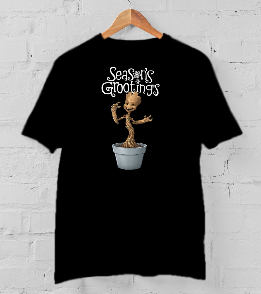 Marvel Groot Season's Grootings Holiday Season Greetings Christmas T-Shirt