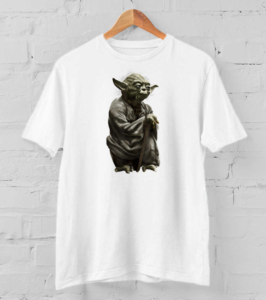Star Wars Yoda Wise Jedi Master Crouching With Cane T-Shirt